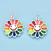 925 Sterling Silver Enamel Charms X-STER-T004-07S-2