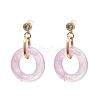 Ring Shape Transparent Acrylic Dangle Stud Earrings EJEW-JE04189-M-4