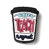 Coffee Teach Repeat Coffee Cup Shaped Teacher Silicone Focal Beads SIL-M006-06D-1