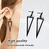 ANATTASOUL 3 Pairs 3 Colors Alloy Hollow Out Triangle Dangle Stud Earrings for Women EJEW-AN0003-03-3