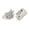 Brass Micro Pave Clear Cubic Zirconia Connector Charms KK-B074-03P-2