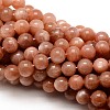 Grade AAA Natural Gemstone Sunstone Round Beads Strands G-E251-34-14mm-1