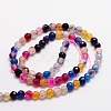 Faceted Natural Agate Round Beads Strands X-G-E318C-4mm-01-2