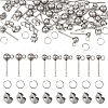 Pandahall 90Pcs 3 Size 202 Stainless Steel Ball Stud Earring Findings STAS-TA0002-22-1