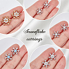 ANATTASOUL 5 Pairs 5 Style Exquisite Christmas Snowflake Cubic Zirconia Stud Earrings EJEW-AN0002-39-3