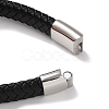 Men's Braided Black PU Leather Cord Bracelets BJEW-K243-35AS-4