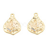Brass Micro Pave Clear Cubic Zirconia Charms KK-N231-408-2