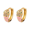 Brass Micro Pave Cubic Zirconia Earrings EJEW-E309-02G-2