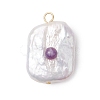 Gemstone & Baroque Pearl Keshi Pearl Pendants PALLOY-JF02916-3