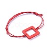 Adjustable Waxed Cotton Cord Bracelets BJEW-JB04294-01-2