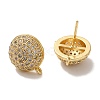 Rack Plating Brass Micro Pave Cubic Zirconia Studs Earrings Findings KK-A231-01G-2