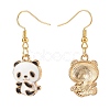 Alloy Enamel Panda Dangle Earrings EJEW-JE04997-2