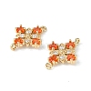 Brass Pave Cubic Zirconia Connector Charms KK-G462-45KCG-03-2