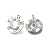 304 Stainless Steel Flat Round Stud Earrings for Women EJEW-M028-03P-1