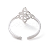 304 Stainless Steel Sailor's Knot Open Cuff Ring RJEW-P037-03P-3