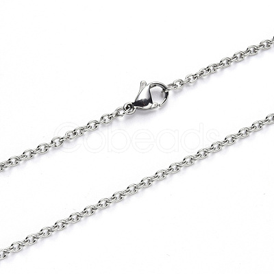 Non-Tarnish 304 Stainless Steel Cable Chain Necklace NJEW-S420-007B-P-1