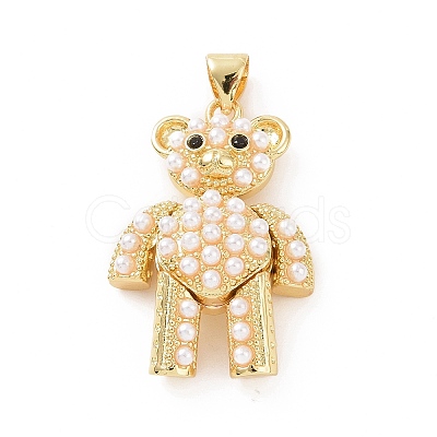 Brass Micro Pave Cubic Zirconia Pendants KK-G460-08G-1