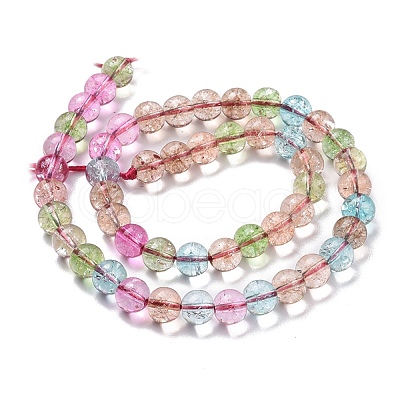 Crackle Glass Round Bead Strands CCG-C001-01B-01-1