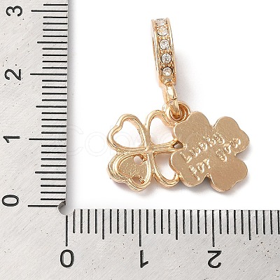 Rack Plating Alloy Crystal Rhinestone European Dangle Charms PALLOY-S189-26G-1