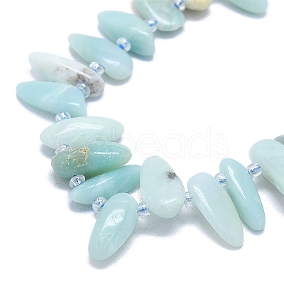 Natural Flower Amazonite Beads Strands G-G106-J02-01-1