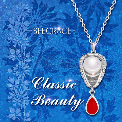 SHEGRACE Rhodium Plated 925 Sterling Silver Pendant Necklaces JN767A-1