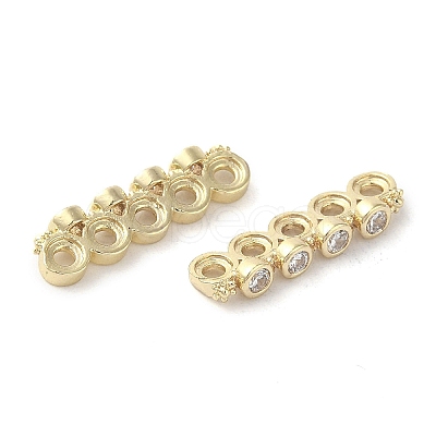 Rack Plating Brass Pave Clear Cubic Zirconia Spacer Bars KK-B088-11D-G-1