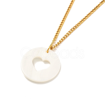 Heart Pendant Necklaces Set for Girl Women NJEW-JN03682-1