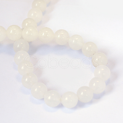 Natural White Jade Round Bead Strands X-G-E334-4mm-13-1