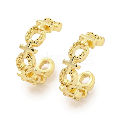 Female Symbol Rack Plating Brass Cuff Earrings for Women Men EJEW-Q803-01G-1