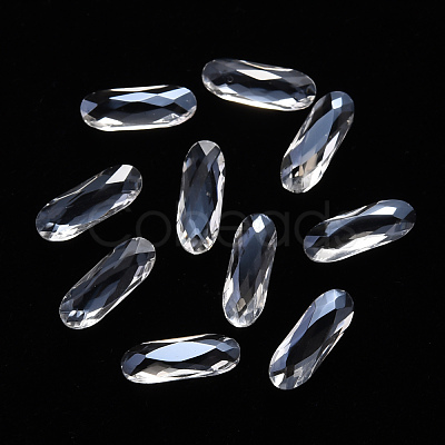 Oval Transparent Glass Cabochons MRMJ-T009-095B-1