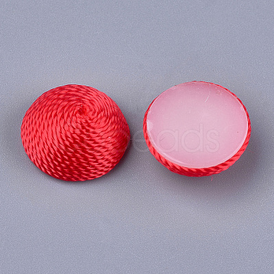 Polyester Thread Fabric Cabochons WOVE-T008-02A-01-1