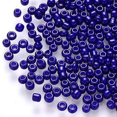 6/0 Baking Paint Glass Round Seed Beads SEED-S036-01C-07-1