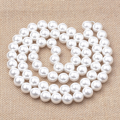 Eco-Friendly Plastic Imitation Pearl Beads Strands X-MACR-S285-4mm-04-1