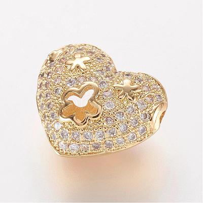 Brass Micro Pave Cubic Zirconia Beads ZIRC-K063-42-1