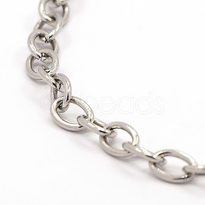 Tarnish Resistant 304 Stainless Steel Cable Chains Bracelets BJEW-E034-22P-1