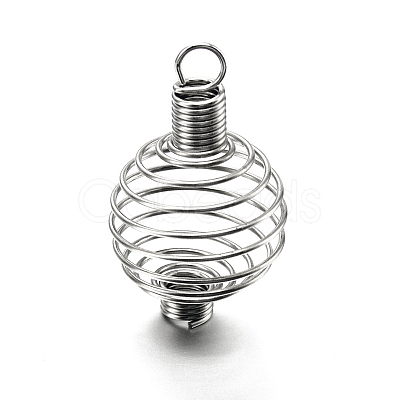 Iron Spiral Bead Cages Pendants Making X-STAS-A031-01-1