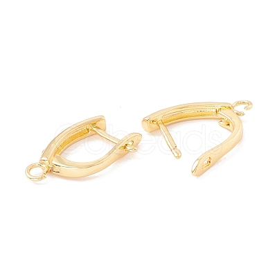 Brass Hoop Earring Findings with Latch Back Closure KK-P217-23G-1