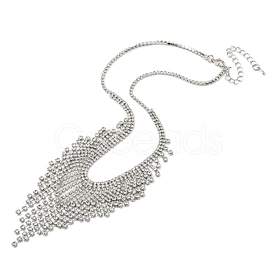 Crystal Rhinestone Bib Necklaces NJEW-L176-03P-1