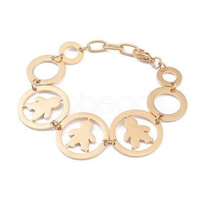 (Jewelry Parties Factory Sale)304 Stainless Steel Link Chain Bracelets BJEW-G582-48G-1