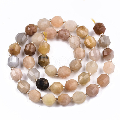 Natural Golden Silk Jade Beads Strands G-S362-057B-1