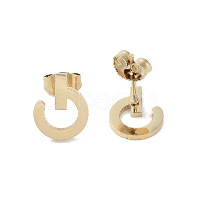 Vacuum Plating 304 Stainless Steel Stud Earrings for Women EJEW-A048-32G-1