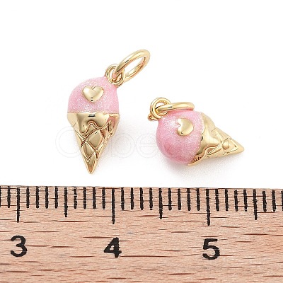 Rack Plating Brass Enamel Charms KK-G512-19C-G-1