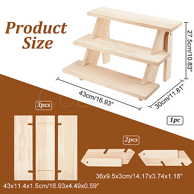 3-Tier Wood Display Riser Rack ODIS-WH0017-068A-1