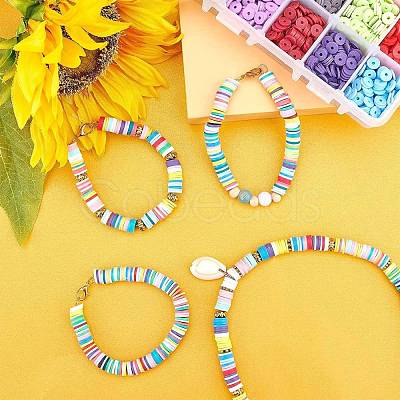 15 Colors Handmade Polymer Clay Beads CLAY-JP0001-02-6mm-1