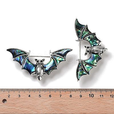 Tibetan Style Alloy Bat Brooches JEWB-A021-01B-AS-1