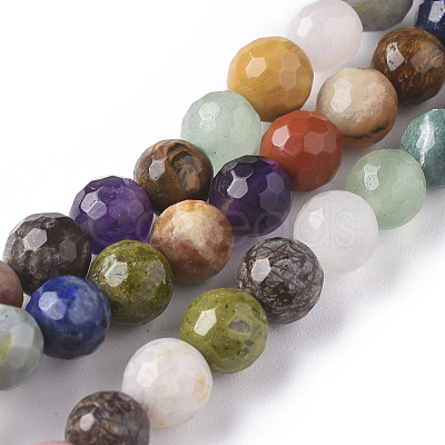 Natural Mixed Gemstone Beads Strands G-F668-28-6mm-1