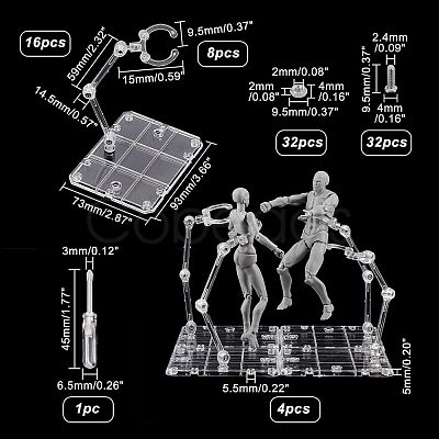 SUPERFINDINGS Plastic Humanoid Stand Support ODIS-FH0001-11-1