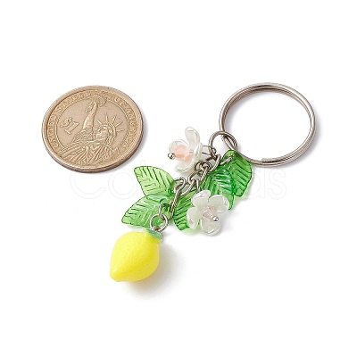 Fruits & Leaf Acrylic Pendant Keychain KEYC-JKC00680-03-1