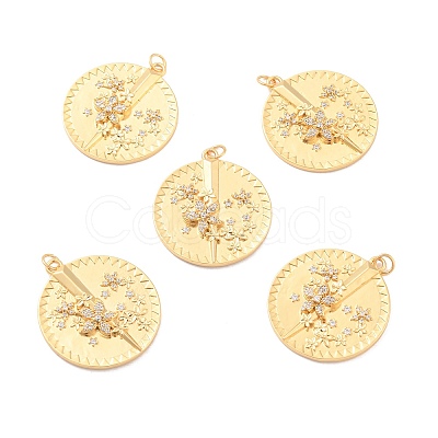 Eco-Friendly Brass Micro Pave Cubic Zirconia Pendants X-KK-K268-26G-1