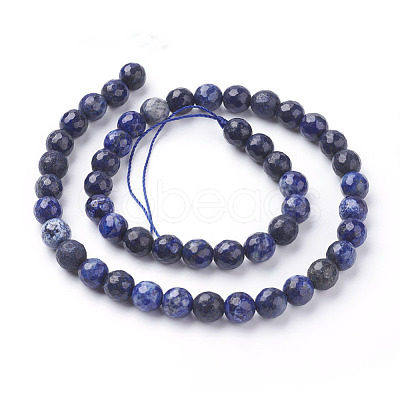 Natural Lapis Lazuli Beads Strands G-G059-8mm-1